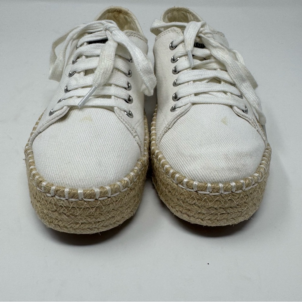 Tretorn Women’s Eve Lace Up Platform Espadrille‎ size 6 White Canvas Sneakers - Picture 4 of 12